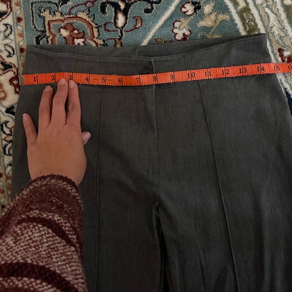 Womens Gray Cotton Flare Bootcut Stretch Work Pants Slacks Trousers Vtg Sz Small - Picture 11 of 11